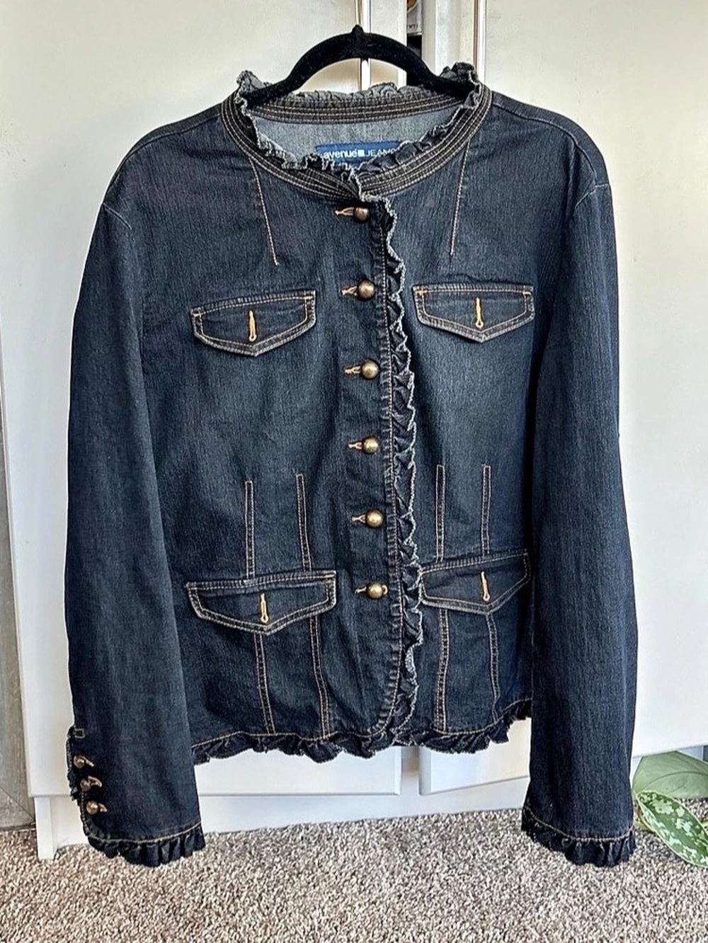 avenue Jeans Denim Jacket Black Size 18/20
